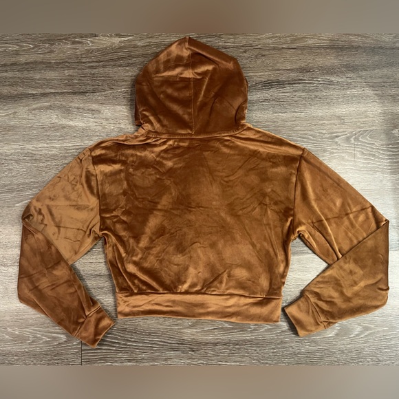 SOLD SKIMS | Velour Full Zip Cropped Jacket in Sienna Caramel Brown Size Large - Picture 5 of 6